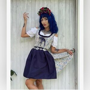 NWT Scarlet Darkness Oktoberfest  Retro Floral Fit & Flare Dirndl Dress size M